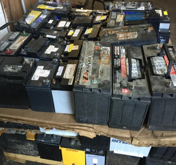 Recovered lead-bearing scrap and batteries