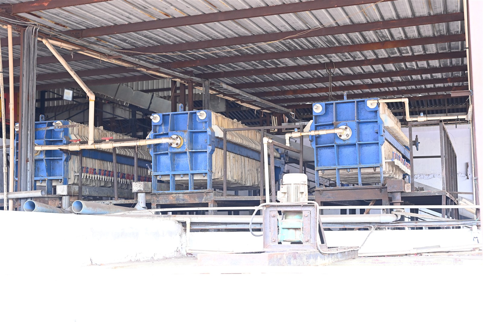 Effluent treatment plant filter press units at 3S Global Greens facility
